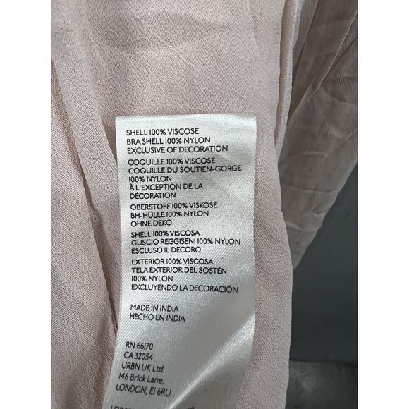 New Free People Midnight Magic Maxi Slip Dress Size XSmall Pink Beaded - Picture 14 of 15